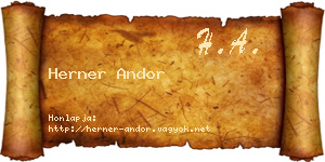 Herner Andor névjegykártya